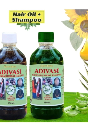 adivasi-bhringraj-natural-hair-growth-herbal-hair-oil-and-shampoo-combo250-ml250-mlpack-of-2