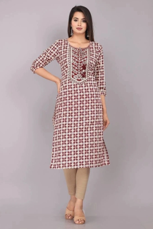 highlight-fashion-export-maroon-cotton-womens-straight-kurti-pack-of-1-none