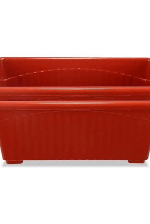 10Club Red Plastic Flower Pot ( Pack of 2 ) - Red