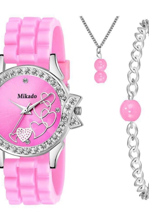 mikado-pink-silicon-analog-womens-watch