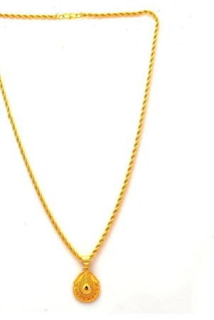 Jewar Mandi New Design Gold Plated Locket/Pendant with Rope/Rassi Chain Daily use for Men, Women & Girls, Boys - Golden