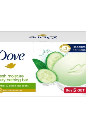 dove-fresh-moisture-beauty-bathing-soap-bar-75-gm-x-pack-of-5-1-free-cucumber-and-green-tea-skin-soft-and-refreshed