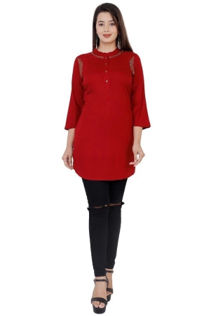 jc4u-maroon-rayon-womens-straight-kurti-pack-of-1-none