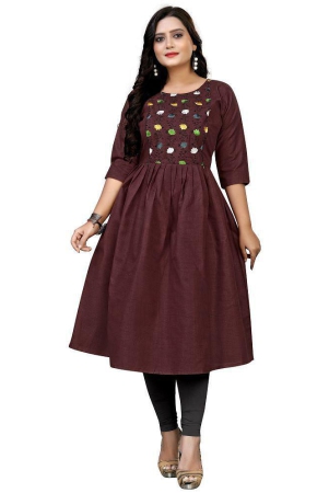 rangrasiya-maroon-cotton-womens-flared-kurti-pack-of-1-none