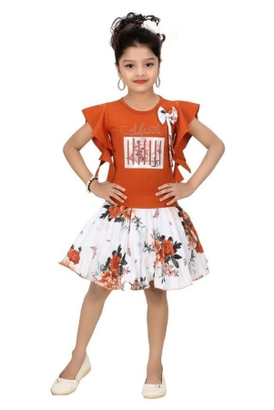 arshia-fashions-orange-cotton-blend-girls-top-with-skirt-pack-of-1-none