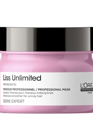 Loreal Professionnel Liss Unlimited Hair Mask With Pro-Keratin And Kukui Nut Oil For Rebellious Frizzy Hair, Serie Expert, 250gm