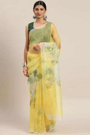 om-shantam-sarees-yellow-organza-saree-with-blouse-piece-pack-of-1-yellow