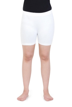 Girls Plain Seamless Under Skirts - White White 10-13 Years