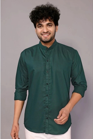 anand-cotton-blend-regular-fit-solids-full-sleeves-mens-casual-shirt-green-pack-of-1-none