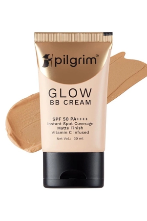 pilgrim-bb-cream-for-women-with-niacinamide-hyaluronic-acid-vitamin-c-matte-finish-instant-spot-coverage-with-spf-50-pa-all-skin-types-the-beige-glow-the-almond-glow-the-honey-glow