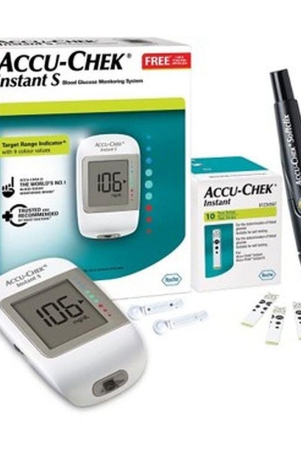 accu-chek-instant-s-blood-glucose-glucometer-kit-with-vial-of-10-strips-10-lancets-and-a-lancing-device-free-for-accurate-blood-sugar-testing