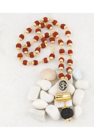 silver-shine-religious-rudraksh-mala-om-gold-pendant-for-men-and-women-golden