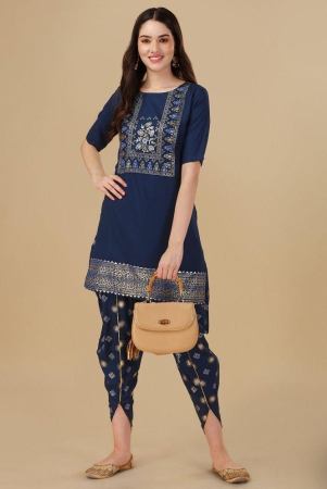 gufrina-viscose-printed-kurti-with-dhoti-pants-womens-stitched-salwar-suit-navy-pack-of-1-none