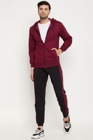 Wild West - Maroon Cotton Blend Regular Fit Solid Mens Sports Tracksuit ( Pack of 1 ) - None
