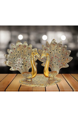 bharat-saini-art-metal-couple-swan-duck-statue-showpiece-home-decor-kids-room-decor-for-gift-white-height-6-inches