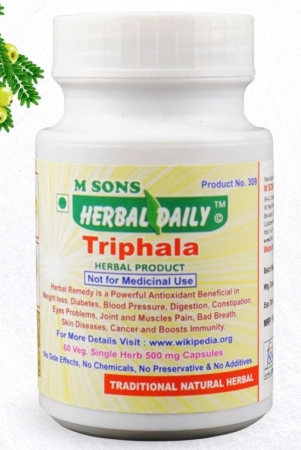 Triphala Veg Capsule Supports Weight Loss, Blood Pressure, Digestion And Constipation