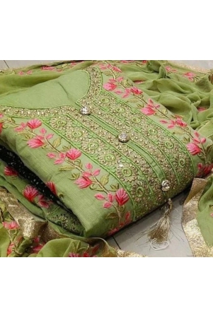 Unstitched Chanderi Salwar Suit Material Embroidered