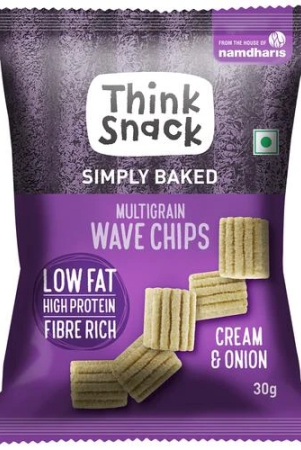 Think Snack Multi Grain Wave Chips Cream & Onion, 30 Gm