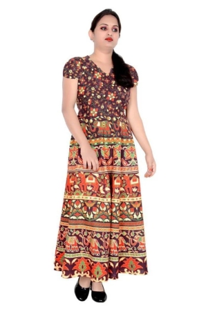 sttoffa-brown-cotton-womens-flared-kurti-m