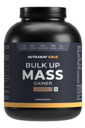 nutrabay-gold-bulk-up-mass-gainer-powder-3kg-chocolate-30g-protein-104g-carbs-554-calories-easy-to-digest-100-veg-muscle-building-weight-gainer-supplement-for-men-women