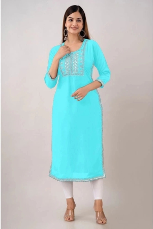 kapadia-turquoise-rayon-womens-straight-kurti-pack-of-1-none