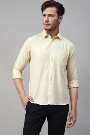 urbanmark-cotton-blend-slim-fit-solids-full-sleeves-mens-casual-shirt-yellow-pack-of-1-none