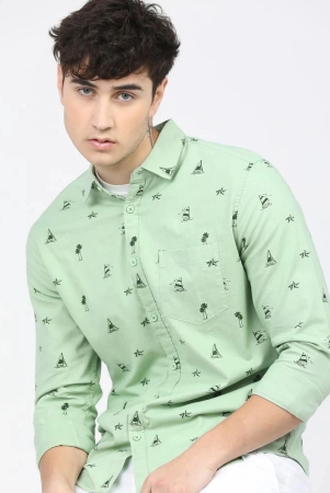 ketch-100-cotton-slim-fit-printed-full-sleeves-mens-casual-shirt-green-pack-of-1-none