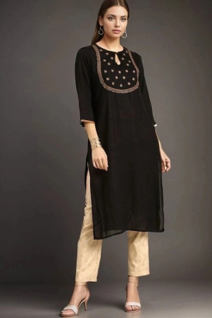 kipek-rayon-embroidered-straight-womens-kurti-black-pack-of-1-none