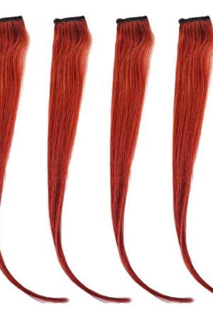 refynhair-100-natural-human-hair-extensions-wigs-burgundy-red-color-streax-16-inches-pack-of-4-streaks-highlighter-for-women-and-girls-rainbow-color-hair-extensions-for-festival-party