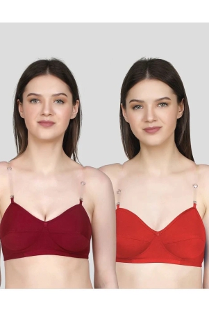 tcg-maroon-cotton-blend-non-padded-womens-everyday-bra-pack-of-2-none