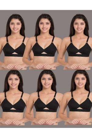 zourt-black-cotton-non-padded-womens-everyday-bra-pack-of-6-none