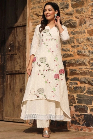 amiras-indian-ethnicwear-100-cotton-embroidered-a-line-womens-kurti-off-white-pack-of-1-none