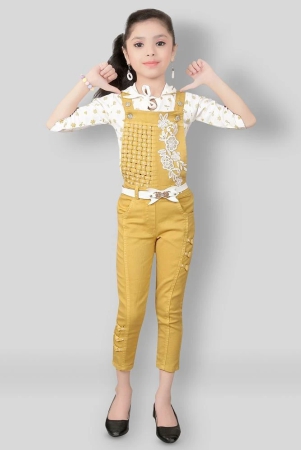 arshia-fashions-yellow-denim-girls-top-with-dungarees-pack-of-1-none