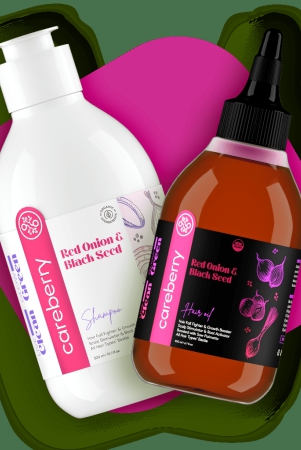 careberry-red-onion-black-seed-hair-care-duo-shampoo-oil-combo-for-hair-growth-sulfate-paraben-free-for-men-women-300ml-shampoo-200ml-oil