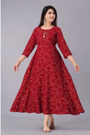 smien-maroon-rayon-womens-anarkali-kurti-pack-of-1-none