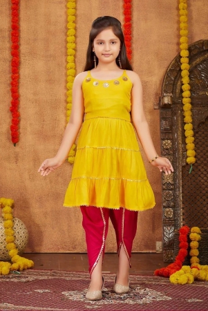 aarika-yellow-rayon-girls-top-dhoti-set-pack-of-1-none