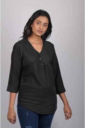 v-neck-top-for-women-western-party-wear-with-button-black-striped-v-neck-top-otl-tps1063-black-xl