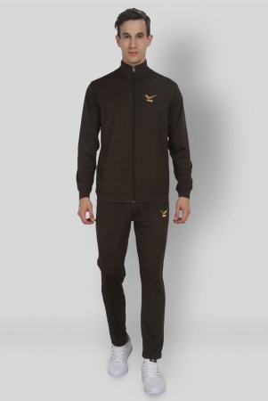 YUUKI - Brown Polyester Regular Fit Solid Mens Sports Tracksuit ( Pack of 1 ) - XL