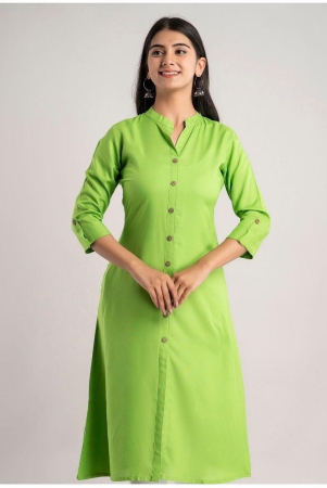 mauka-green-rayon-womens-front-slit-kurti-pack-of-1-none