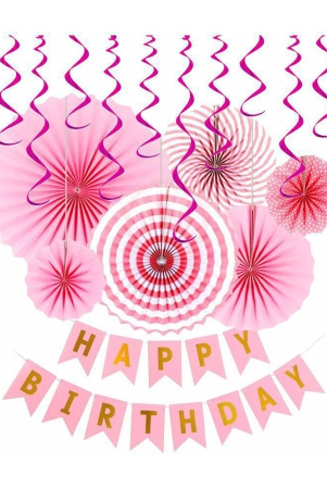 party-propz-birthday-decoration-kit-for-girl-17pcs-pink-birthday-paper-fanswirls-for-girls-decorationpink-happy-birthday-decorations-comboquarantine-theme-decorationspaper-fanswirls-