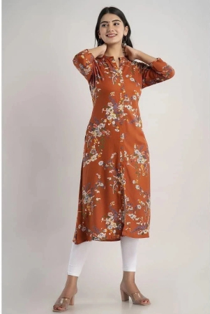 mauka-brown-rayon-womens-front-slit-kurti-pack-of-1-none