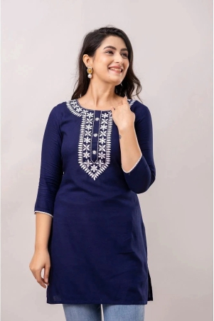 frionkandy-rayon-embroidered-straight-womens-kurti-navy-pack-of-1-none