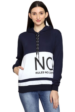 PPTHEFASHIONHUB Fleece Women''s Hooded Sweatshirt ( Navy ) - None