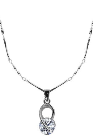 silver-shine-silver-plated-chain-with-elegant-shape-solitaire-diamond-pendant-for-women-golden