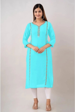 kapadia-turquoise-rayon-womens-straight-kurti-pack-of-1-none