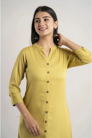 mauka-green-rayon-womens-front-slit-kurti-pack-of-1-l