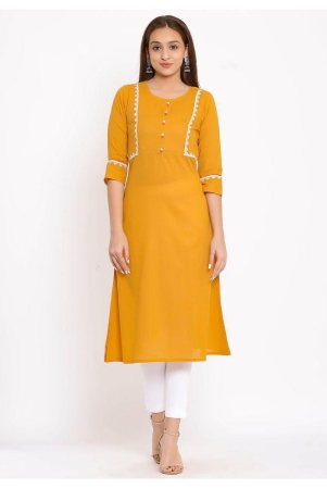 fabbibaprints-yellow-cotton-womens-straight-kurti-s