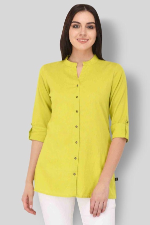 pistaa-green-cotton-blend-womens-straight-kurti-xl