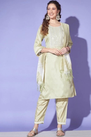 womens-green-colour-south-silk-kurta-pant-with-dupatta-set-m-38-green