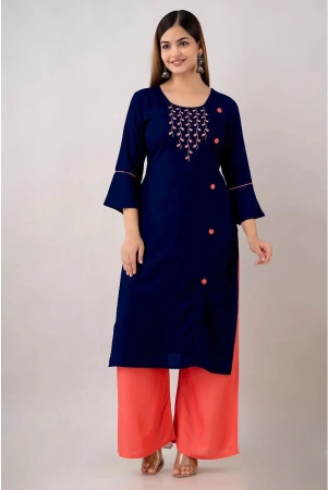 kapadia-navy-blue-rayon-womens-straight-kurti-pack-of-1-none